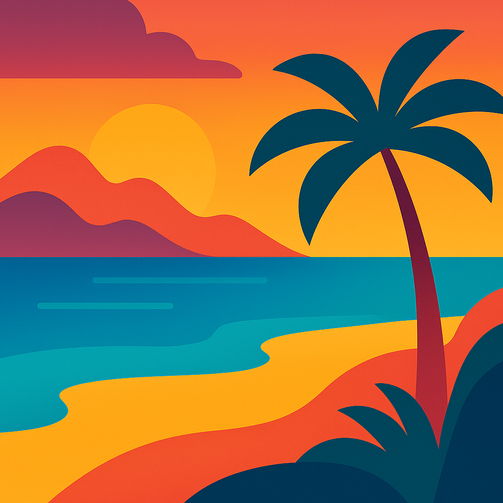 Tropical beach illustration